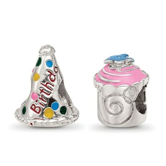 Sterling Silver Reflections Happy Birthday Boxed Bead Set - Picture 3 of 4